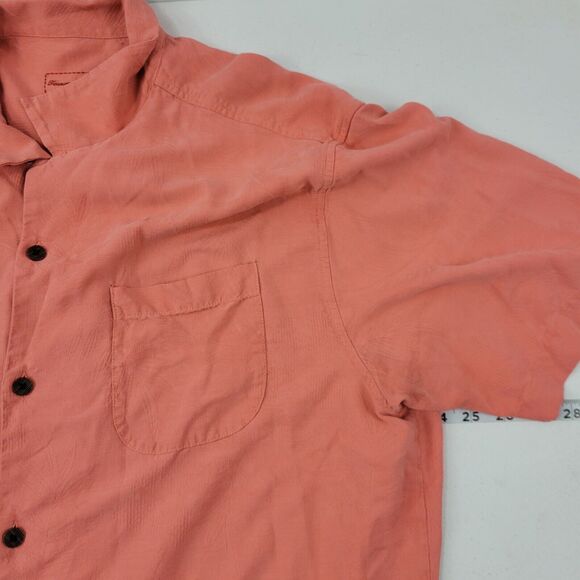 Tommy Bahama Silk short sleeve button down shirt XL salmon 3156 - Picture 8 of 12